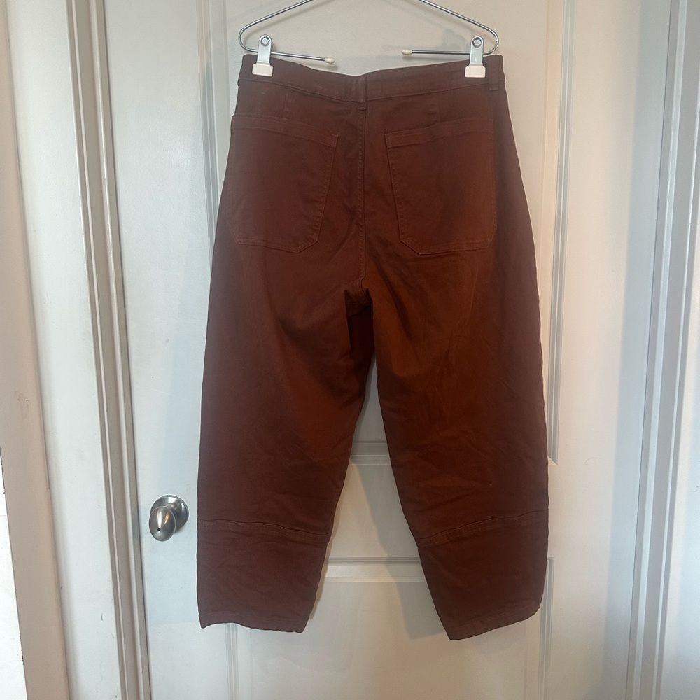 Everlane Utility Barrel Brown Hi Waist Organic Cotton Jeans/Pants, size 12 - Picture 12 of 13